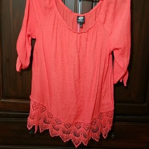 Coral blouse